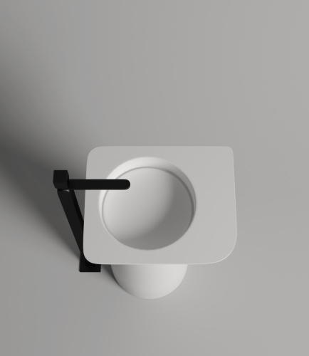 Раковина из искусственного камня S-Stone Salini NINFEA 110521M 50х40 напольная цвет белый без отверстий под смеситель - фото 2